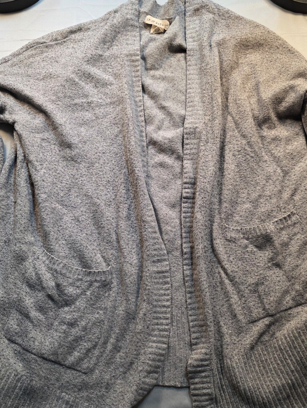 if it were me Light Gray Open-Front Men's Cardigan Sweater
